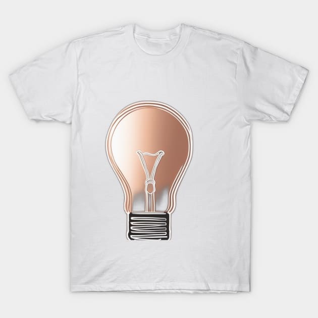 Light Bulb Rose Gold Shadow Silhouette Anime Style Collection No. 427 T-Shirt by cornelliusy